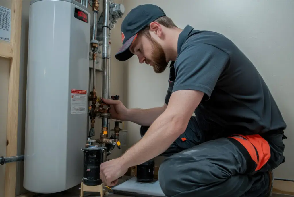 Man Servicing Boiler